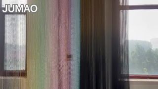 공장 촬영 비디오: 멀티 컬러 금속 후크 커튼