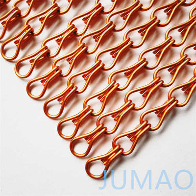 상용 오렌지 체인 링크 플라이 커튼 울타리 파동 창문 스크린