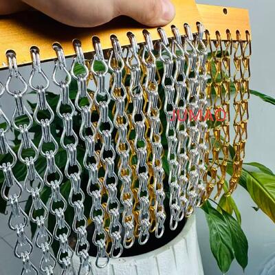 우아한 금속 체인 링크 커튼 룸 디바이더 및 상업 공간 디자인